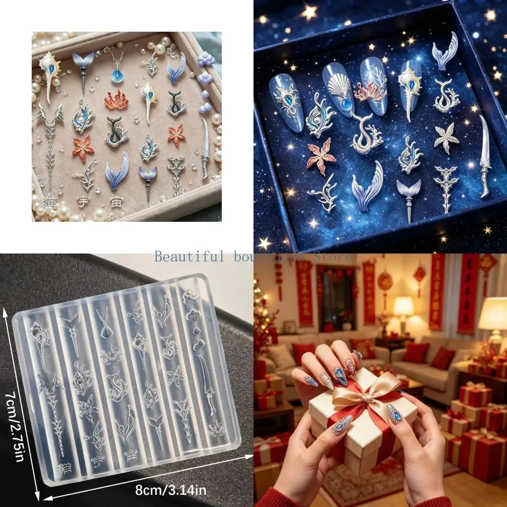U4LF Handmade Resin Accessories Mold With Underwater Creatures For DIY Projects
