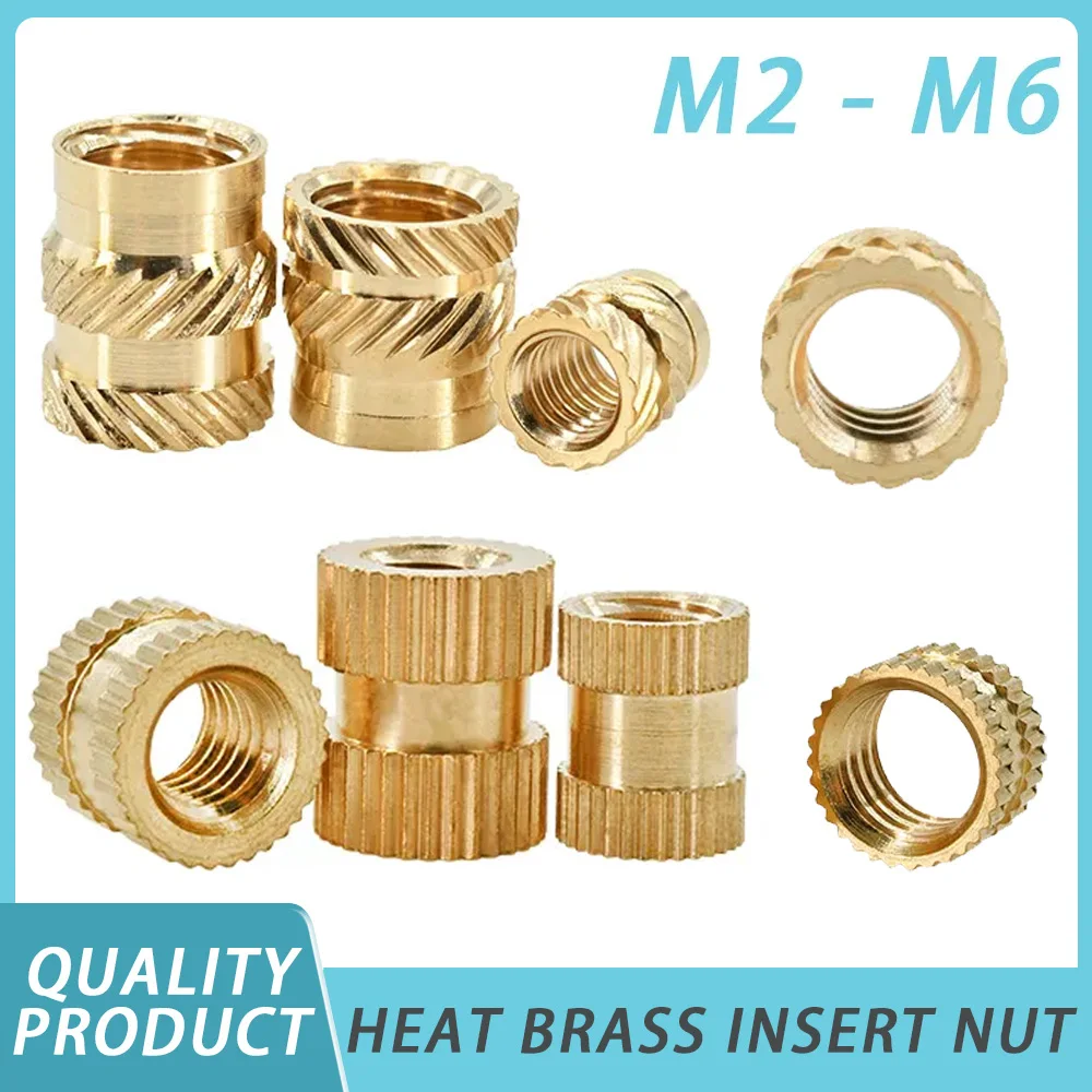 M2 M2.5 M3 M4 M5 M6 Copper Insert Nut Knurled Thread Hot Melt Embedded Nuts Brass Heat Set Insertion Laptop 3D Printing Nut Kit