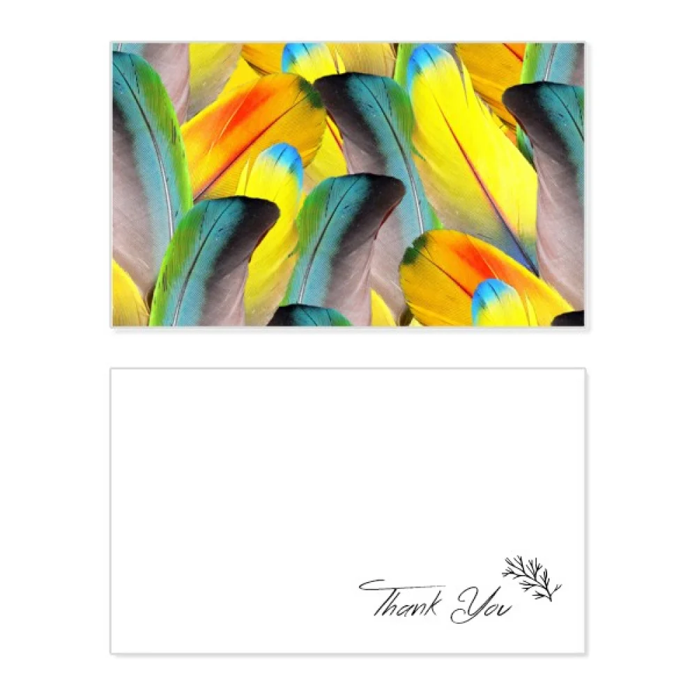 

Feather Colorful Flower Sunlight Thank You Card Birthday Paper Greeting Wedding Appreciation