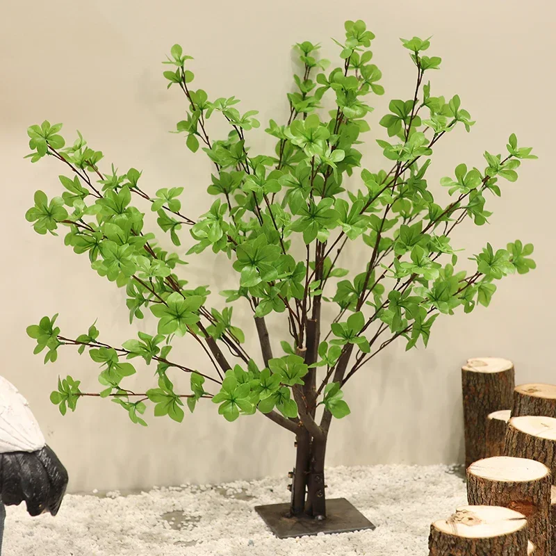 Имитация колокольчика, большие искусственные деревья, зеленое растение, пейзажное украшение, китайский пейзаж, водный внутренний двор, окно