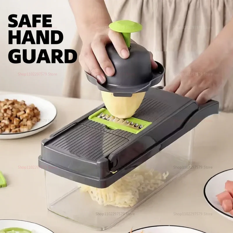 قطاعة الخضراوات Cocina متعددة الوظائف قطاعة الخضراوات المنزلية الجزرة البصل تقطيع جوليان أداة تقطيع الفاكهة