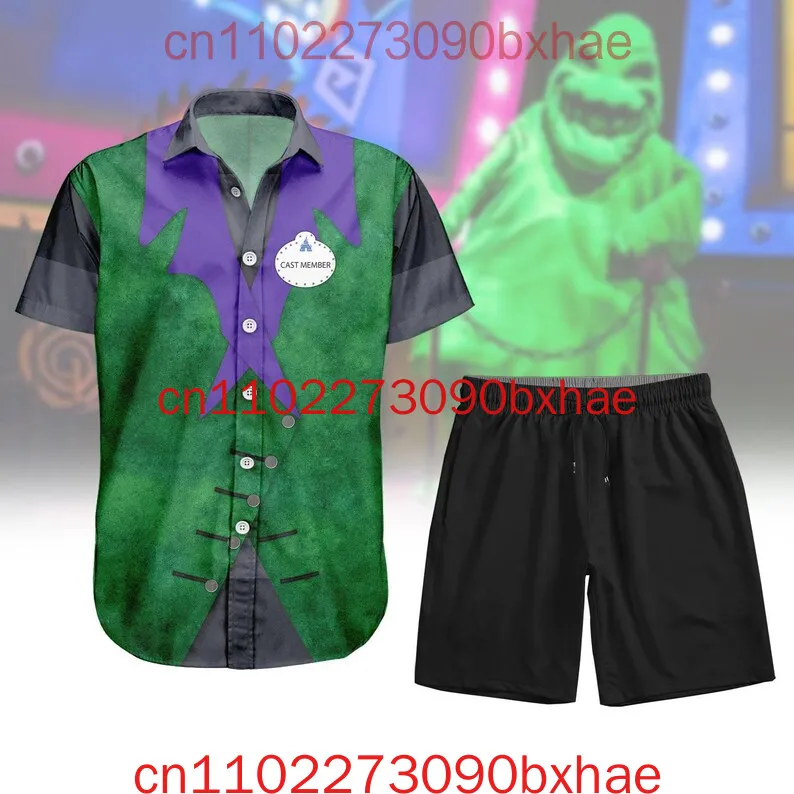 

Рубашка с пуговицами Oogie Boogie/короткая, гавайская рубашка «Кошмар перед Рождеством» с 3D принтом, рубашка злодея Диснея на Хэллоуин для мужчин