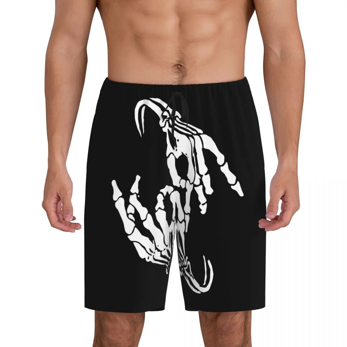 Custom Print Men's Nu Metal Rock Band Korns Pajama Shorts Sleep Pjs Sleepwear Bottoms with Pockets