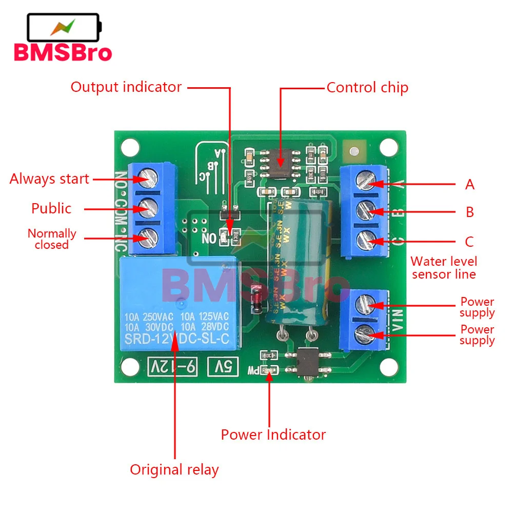 5V/12V Water Level Automatic Controller Liquid Sensor Switch Solenoid valve Motor Pump automatic control Relay Board