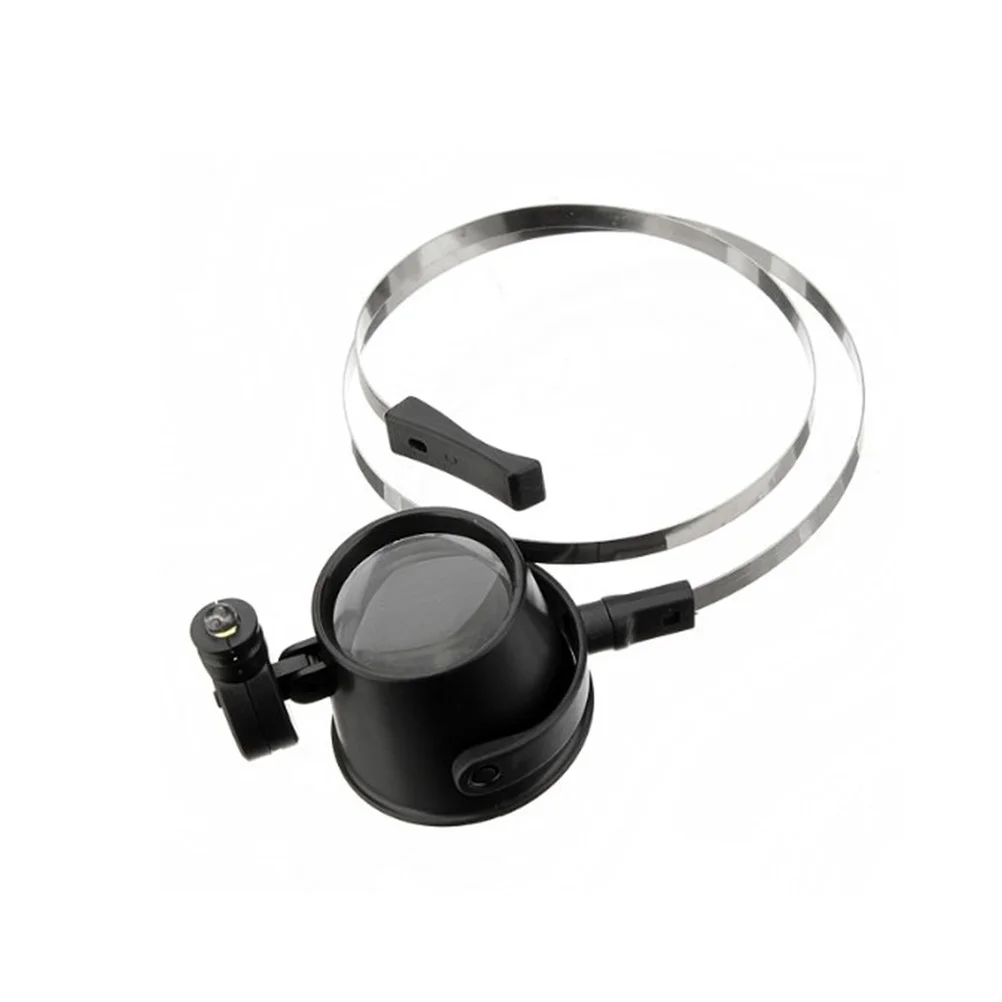 

15x LED Black Watchmaker Loupe Magnifier Eyepiece Headband Lighted Magnifying Glass for Jewelry Watch Coins and Electronics