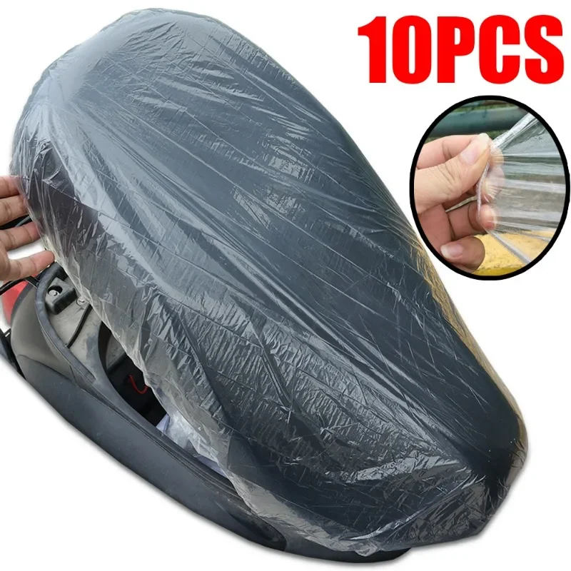 

Motorcycle Disposable Plastic Seat Cover S/M/L Electric Motorcycles Bike Rainproof Dustproof Seat Cushion Clear Protective Cover