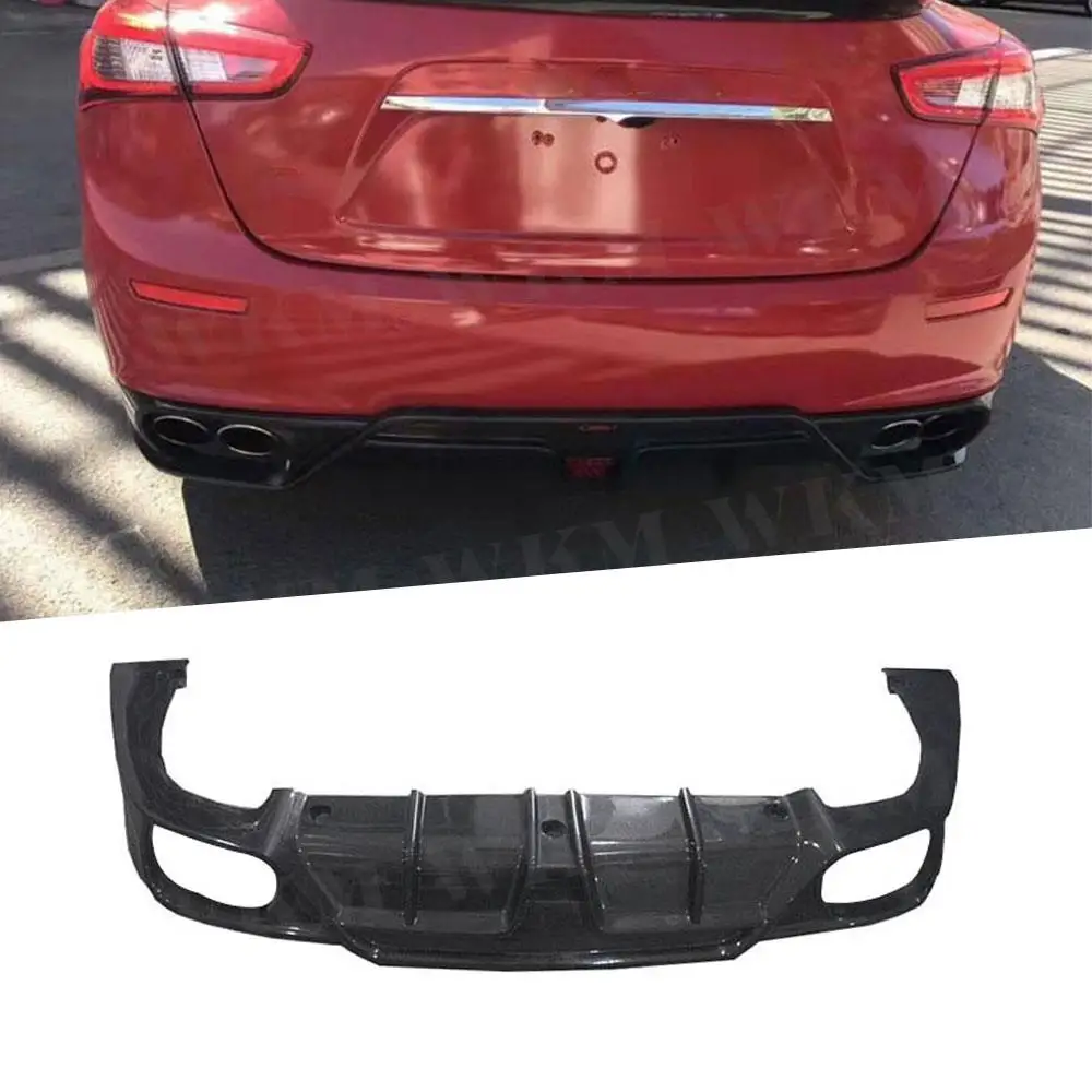 

FRP Rear Lip Diffuser Spoiler Bumper Guard Carbon Fiber for Maserati Ghibli Q4 2014-2017 Rear Bumper Lip Car Decoration