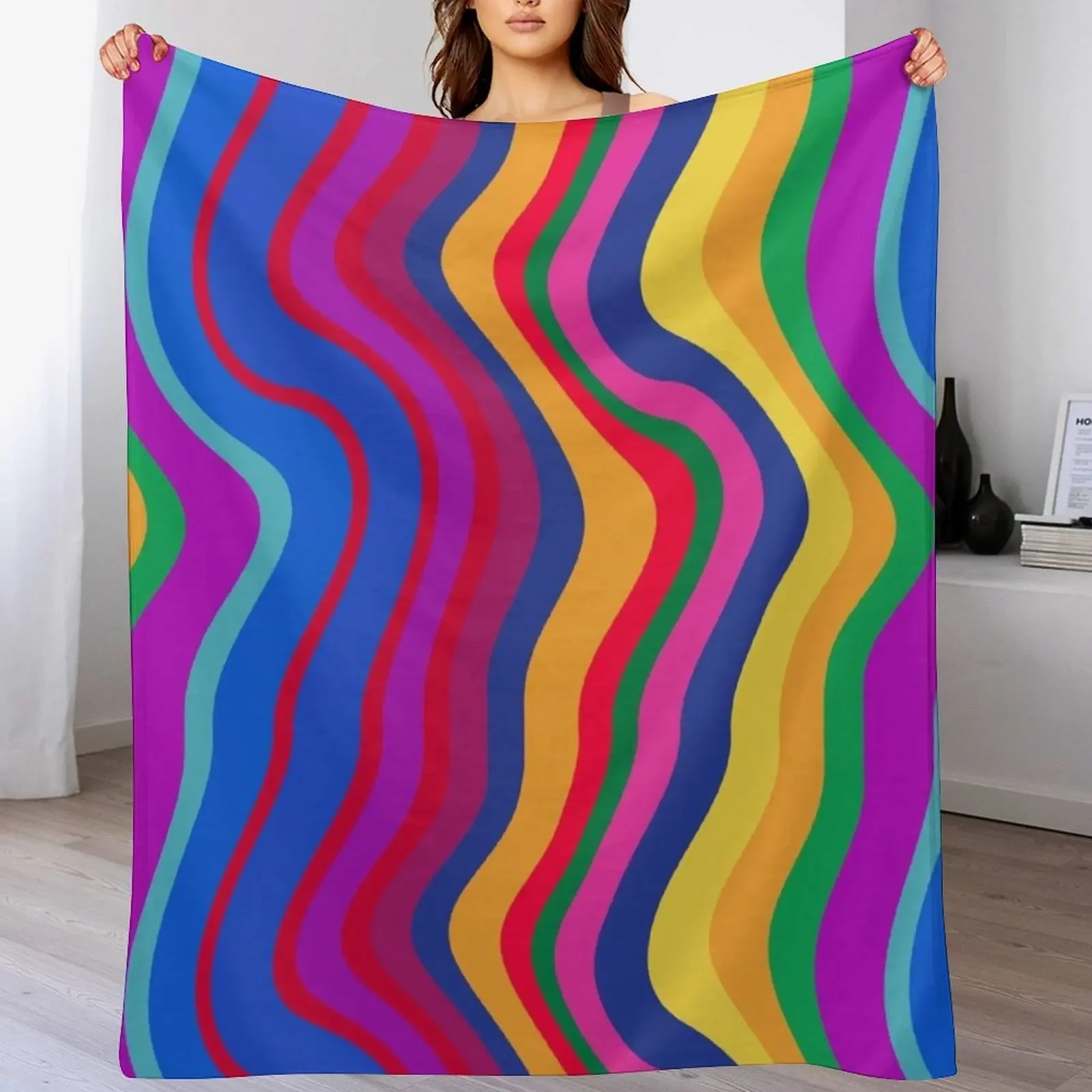 

Folkloristic patterns abstraction Throw Blanket Multi Use Warm Blanket for Living Room Bedroom