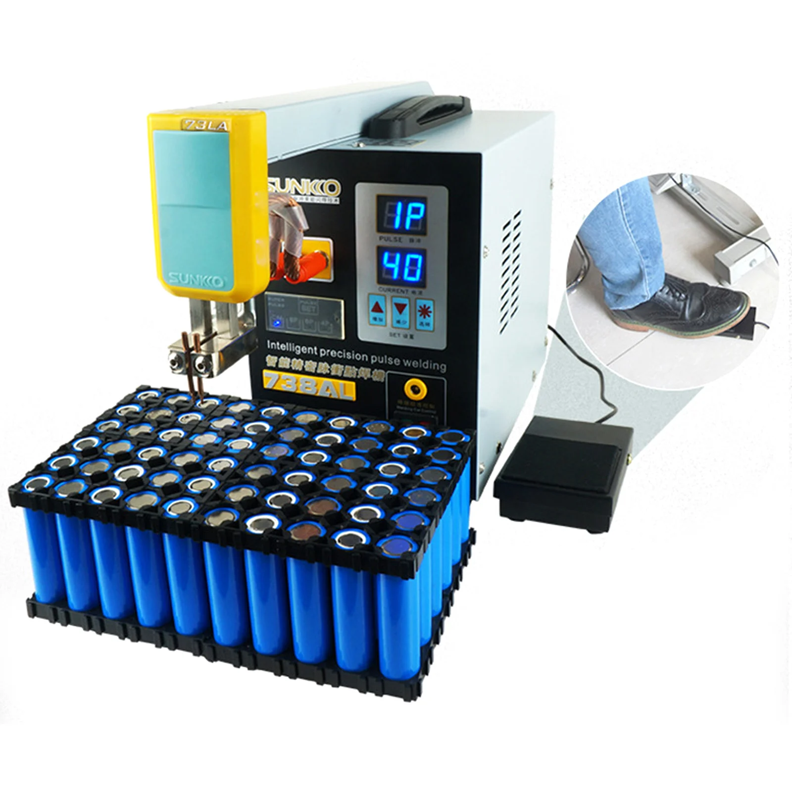 スポット溶接機 3.6KW 110V、調整可能な伸縮アームスポット溶接機、パルス出力付きスポット溶接機