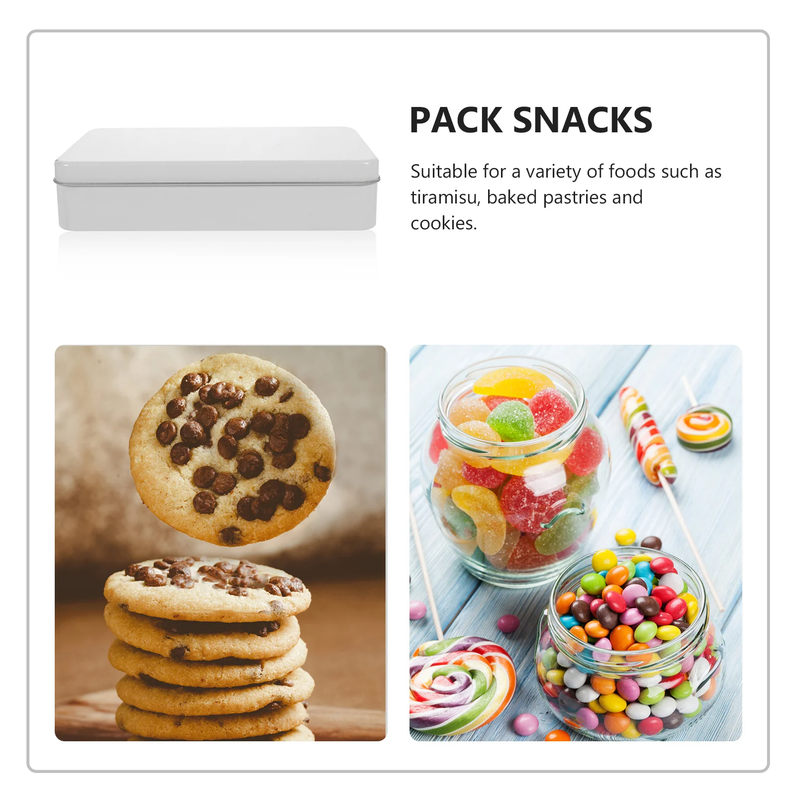 

Cookie Tin Box Tiramisu Packaging Small Rectangular Metal Biscuit Container Candy Storage Gift Box for Party Favor