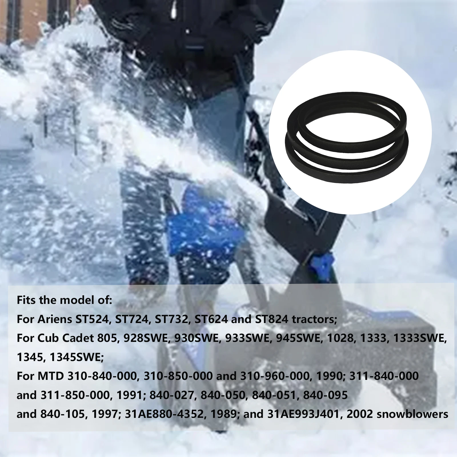 954-0131 Drive Belt For MTD Cub Cadet White Outdoor Ariens Snow Thrower 930 SWE SB-1350 W Part 754-0131