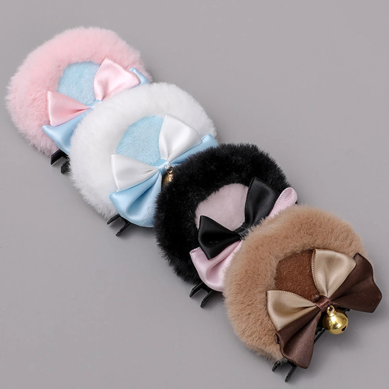 2pcs Bear Ear Hair Clip Headdress Party Headpiece Headwear Cartoon Animal Ears Hair Clips for Birthday Party Anime Theme Women