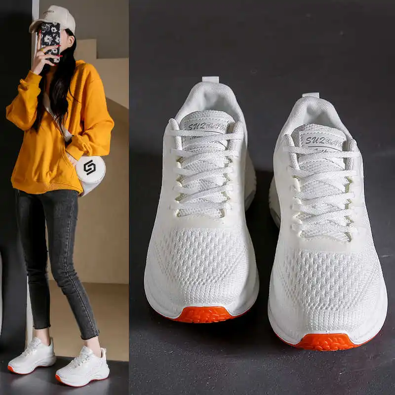 Round Toe Big Sole White Sports Sneakers Tennis Colorful Women's Shoes Tenis Fast Top Comfort 4yrs To 12yrs New Arrival