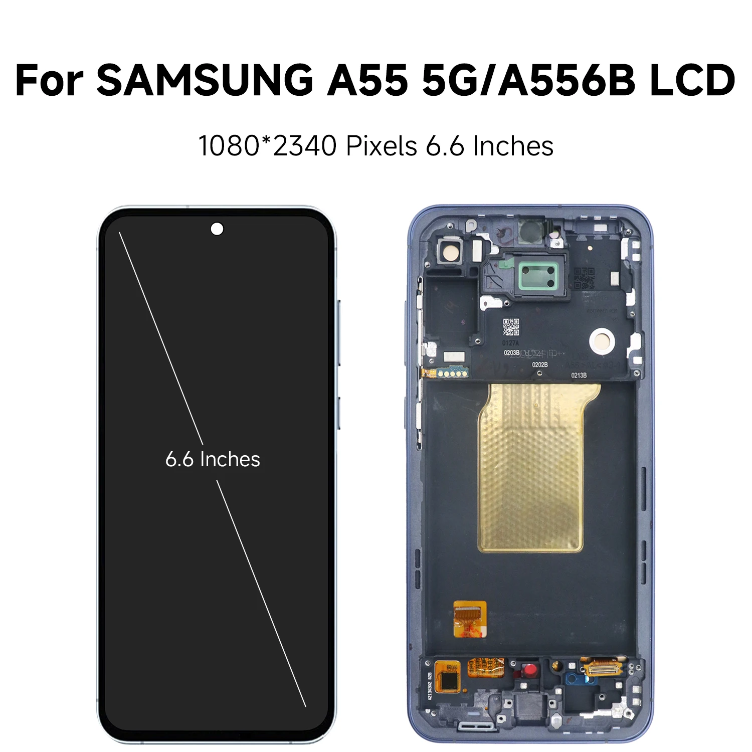 Écran tactile LCD Super AMOLED avec châssis, pour Samsung A55 5G A556V A556E A5560 A556B, 6.6