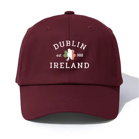 1pc DUBLIN Print  Baseball Cap for Adults,  Minimalist Retro Style Casual Soft Adjustable Dad Hat, Perfect As Gift