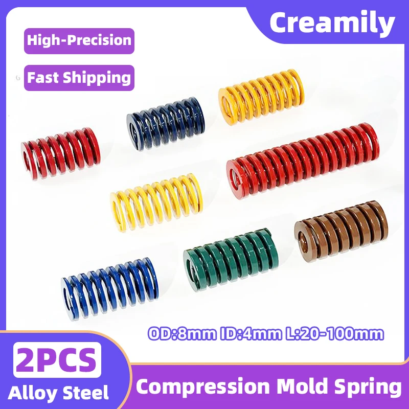 

Creamily 2Pcs Mold Springs Loading Spiral Stamping Compression Die Springs Outer Diameter 8mm Inner Diameter 4mm Length 20-100mm