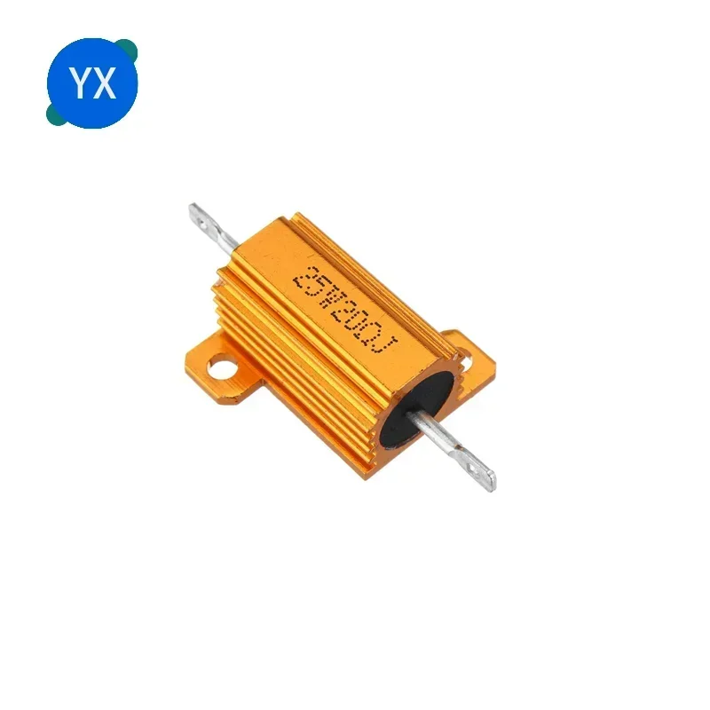 

RX24 25W Aluminum Power Metal Shell Case Wirewound Resistor 0.01 ~ 30K 1 2 3 5 6 8 10 20 100 150 200 300 500 1K 10K ohm