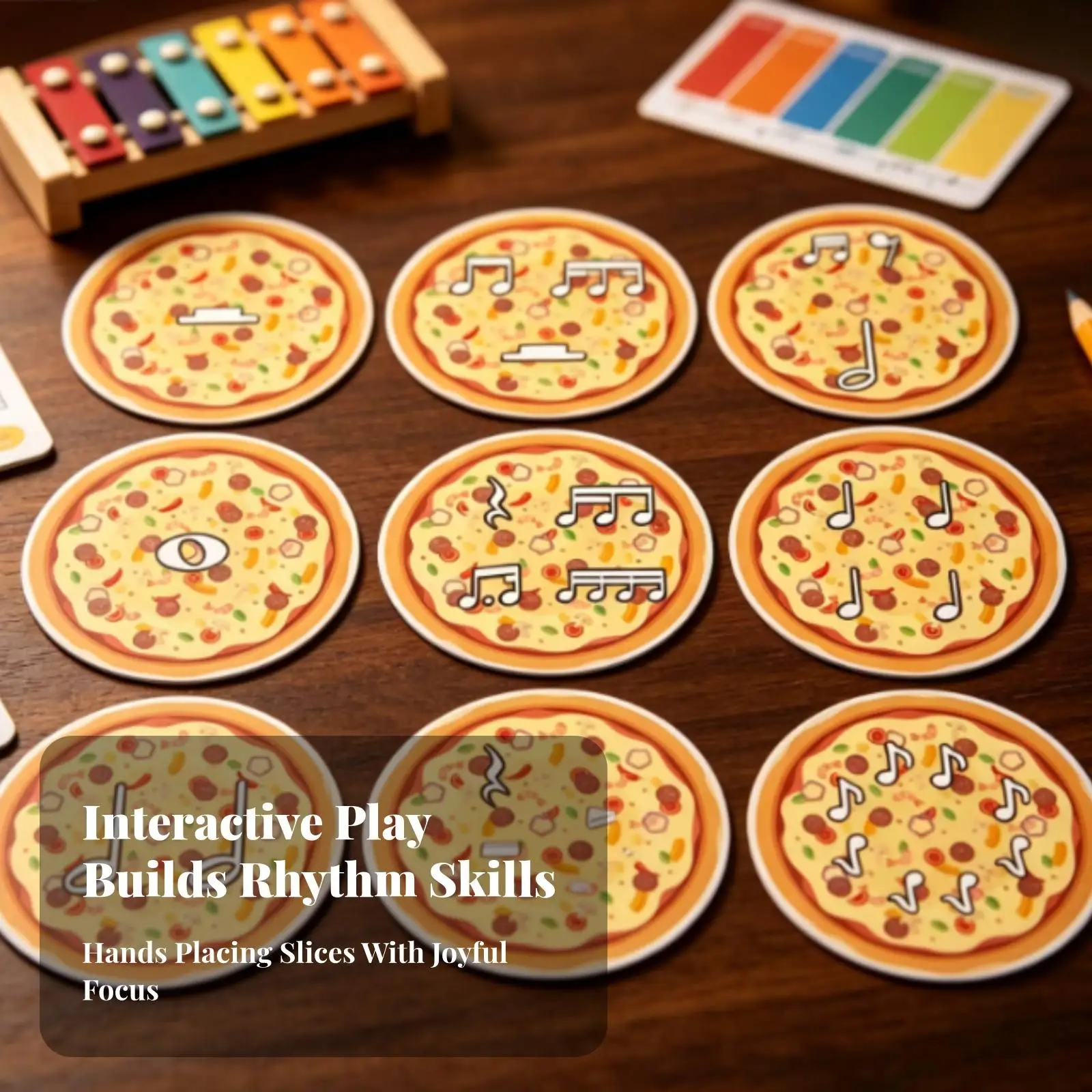 Educational Learning Kids Toy Music Note Pizza Puzzle for Boys Girls Age 3-6 Cognitive Development
