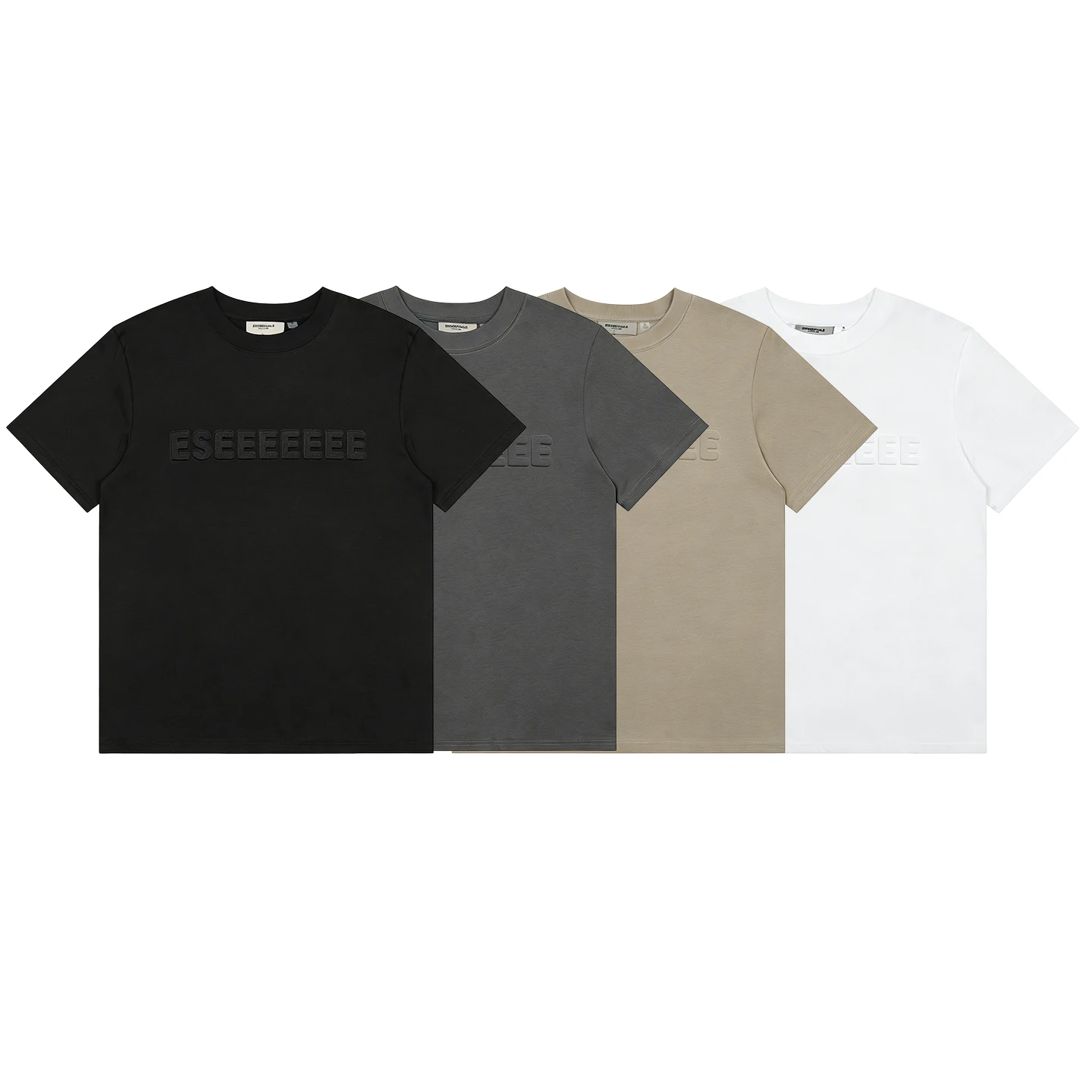 Classic brand three-dimensional steel stamp logo T-shirt for men and women, short-sleeved loose summer top T-shirt
