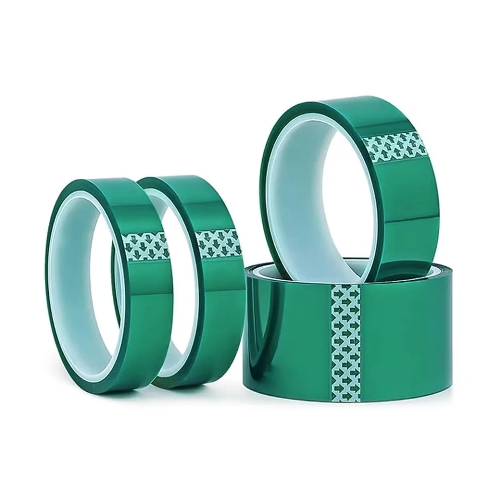 33m Green PET High Temp Tape Heat Resistant 10-50mm Adhesive Tape for Electronics PCB Protection Soldering Masking