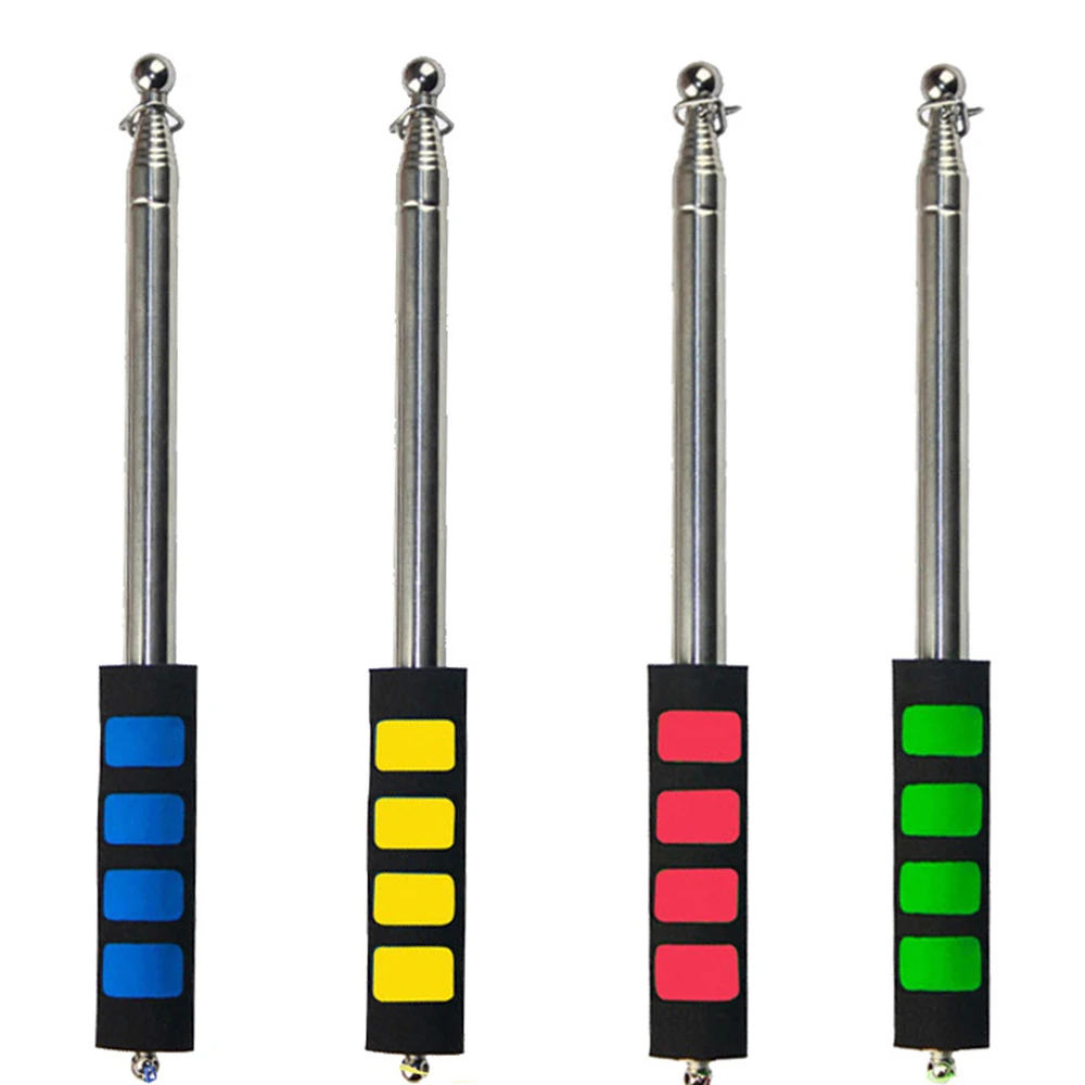 1.2m Sponge Handle Flagpole Telescopic Stainless Steel Tour Guide Banner Flagstaff Teaching Stick Teacher Pointer Hand Flagpole