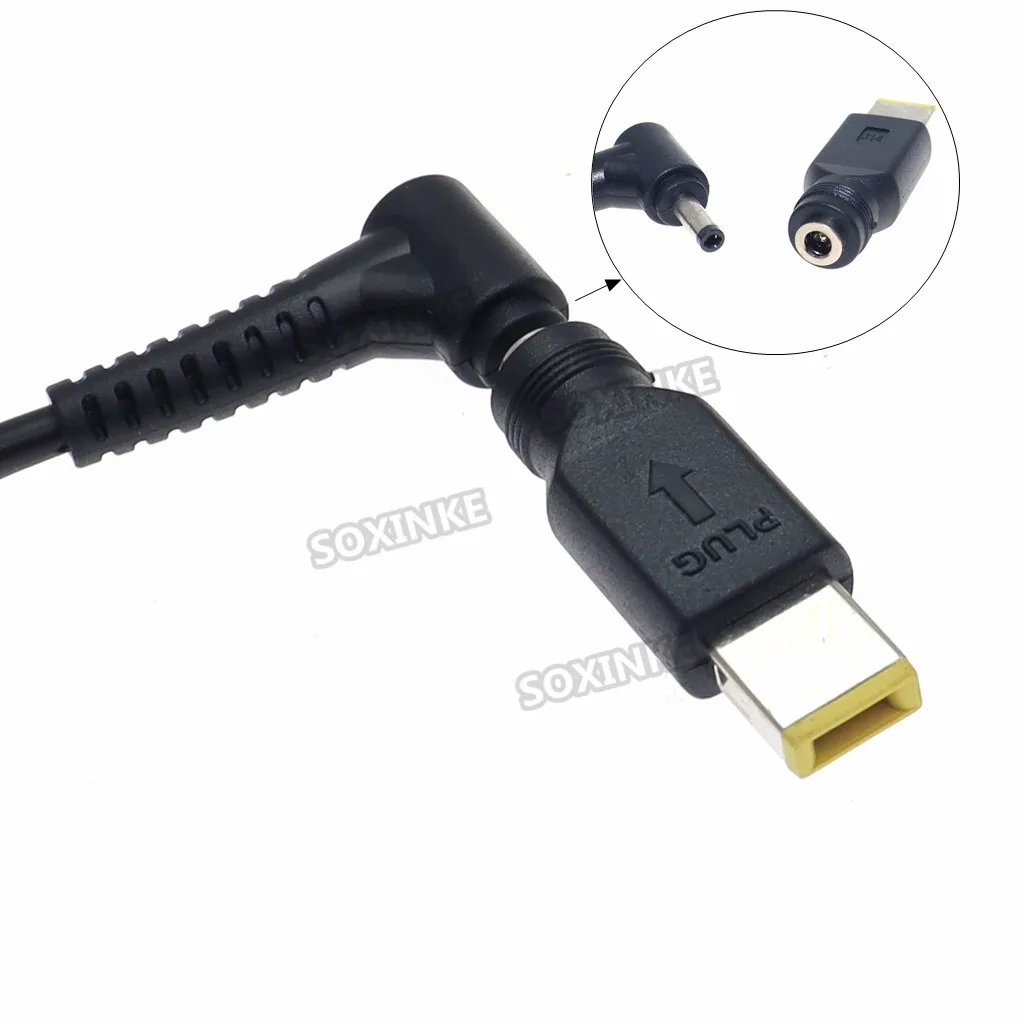 Adaptador de corriente cc de 4,0x1,7mm, conector hembra de alimentación cc a enchufe cuadrado con Pin, Lenovo, enchufe de carga portátil, convertidor, 1 ud.