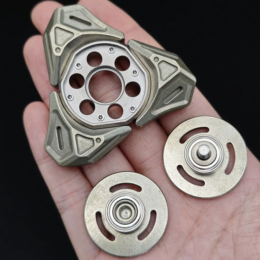 LARKedc Cerberus Fidget Spinner de tres palas, juguetes antiestrés de Cupronicked de Metal para adultos, accesorios de escritorio de oficina