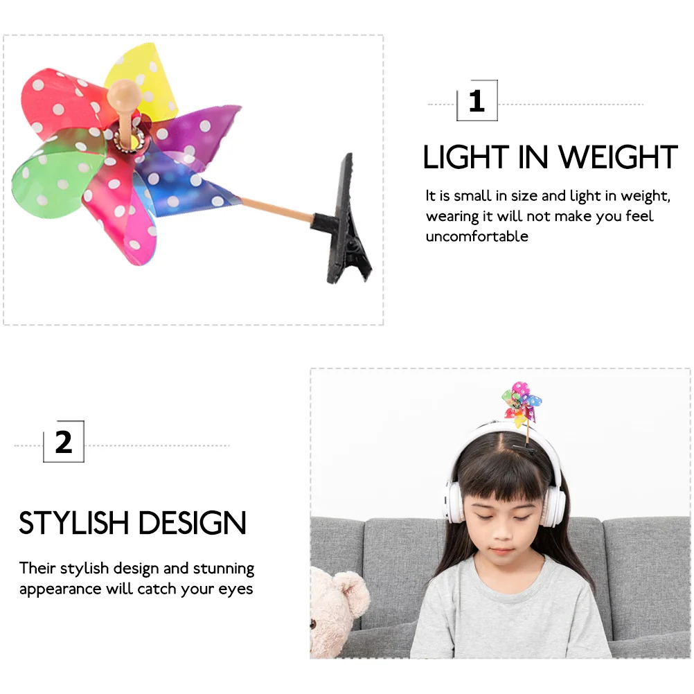 

25 Pcs Headgear Windmill Hairpin Accessories Pinwheels Plastic Girls Clip