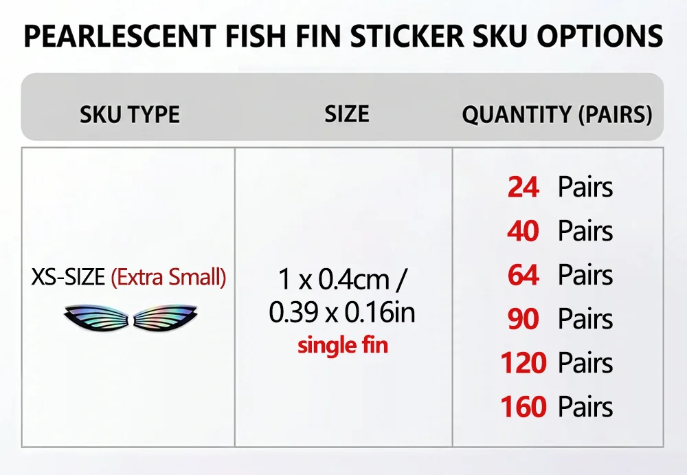1CM Mini-Fischflossen-Aufkleber, selbstklebend, wasserdicht, holografisch, laserbeschichtet, Brustflossen für kleine Angelköder, Swimbait-Jigs, DIY – Detail 2