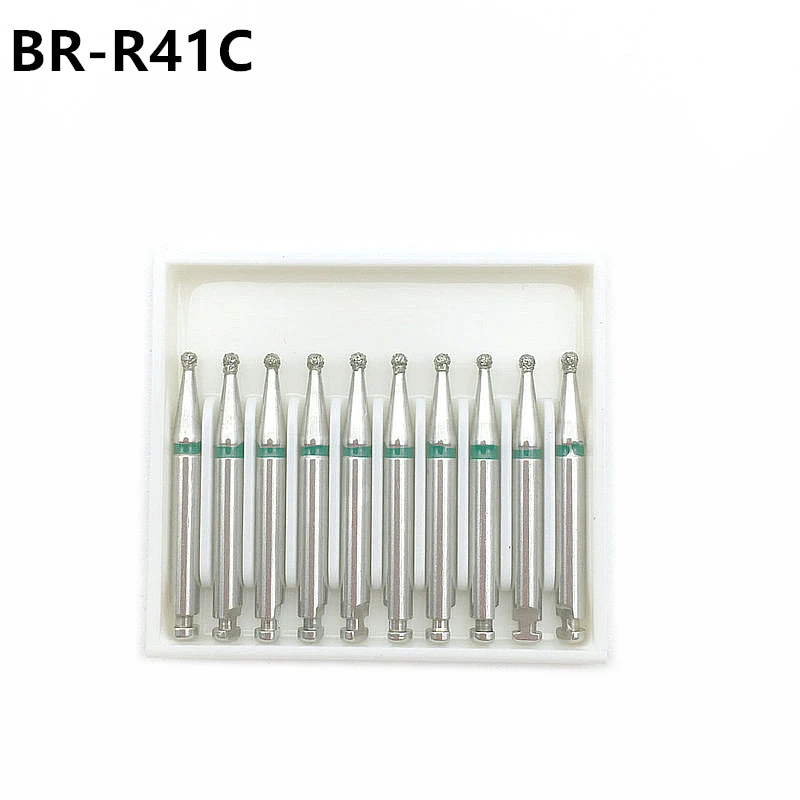 

10pcs/box RA 2.35mm Shank Handpiece Polisher Low Speed Dental Diamond Burs Material BR-R41C