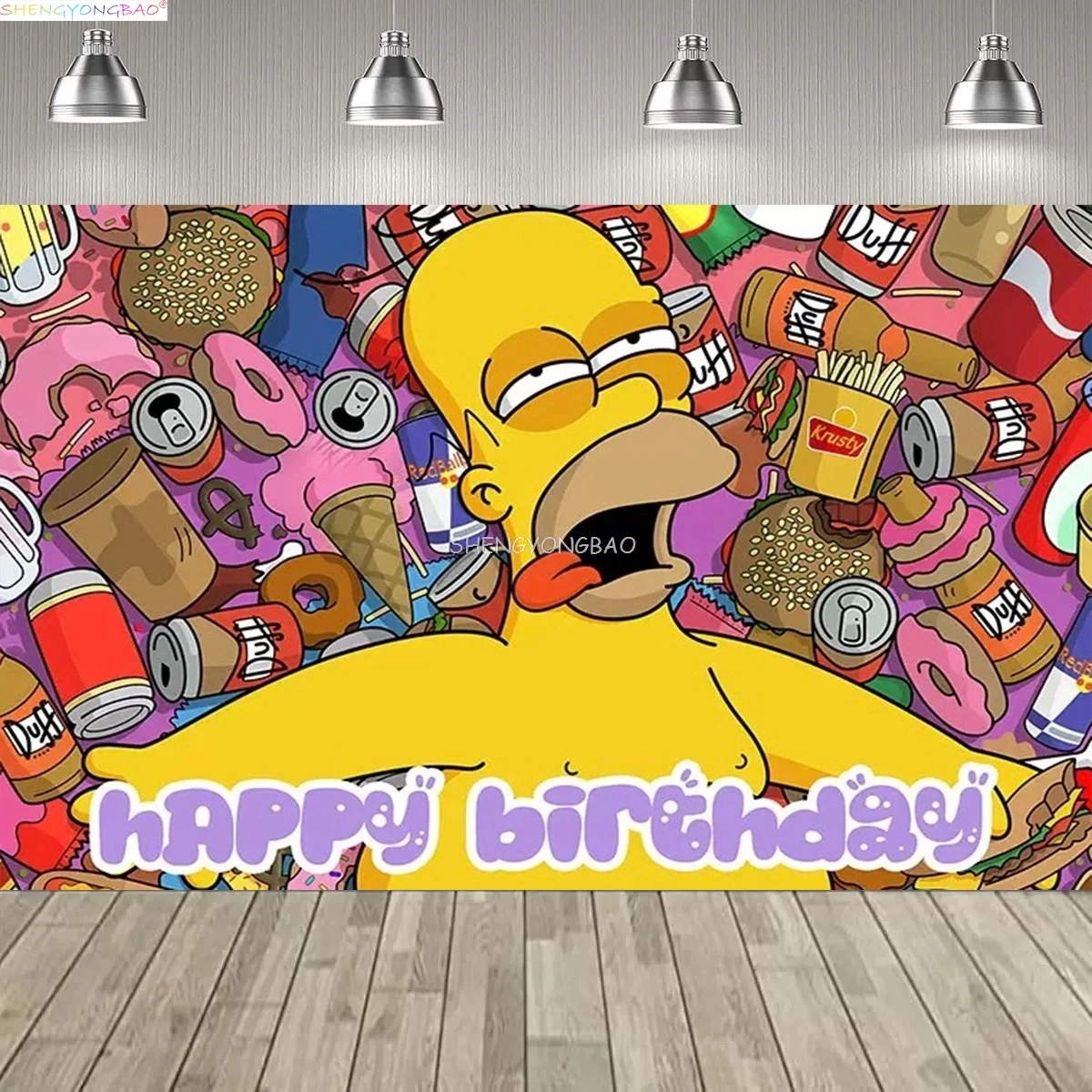 

Disney Simpson Family Birthday Party Background Kids Children Baby Baptism Cake Table Portrait Photography Backdrops Props SD-01