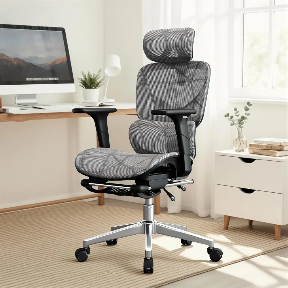 

Office Chair with 3D Adjustable Lumbar Support,Adjustable Headrest and Armrests, 400lbs Capacity,Premium Mesh Desk Chair