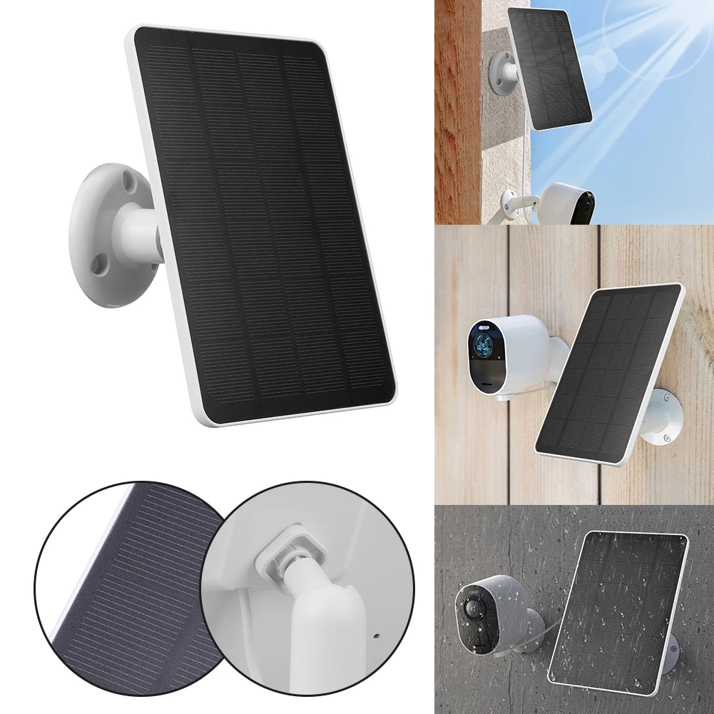 4W/6W 5V Solar Panel Charger Adjustable Wall Mount W/ 9.8ft Charging Cable for Arlo Pro 5S/4/3 Floodlight Security Camera