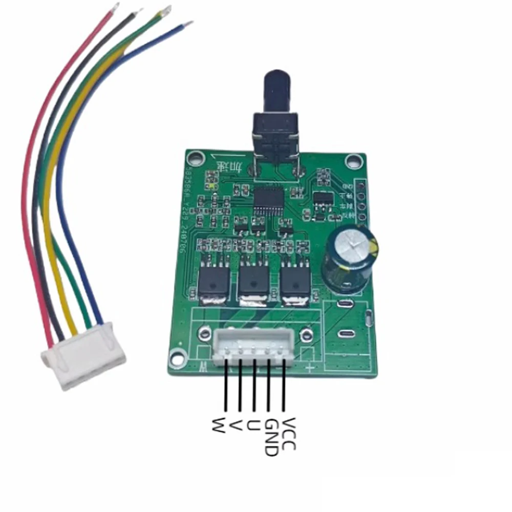 DC5-24V Three-phase Brushless DC Motor Driver Board No Hall 5.0/2.54 Terminal/PWM Type Disk Fan Motor Speed Controller Module