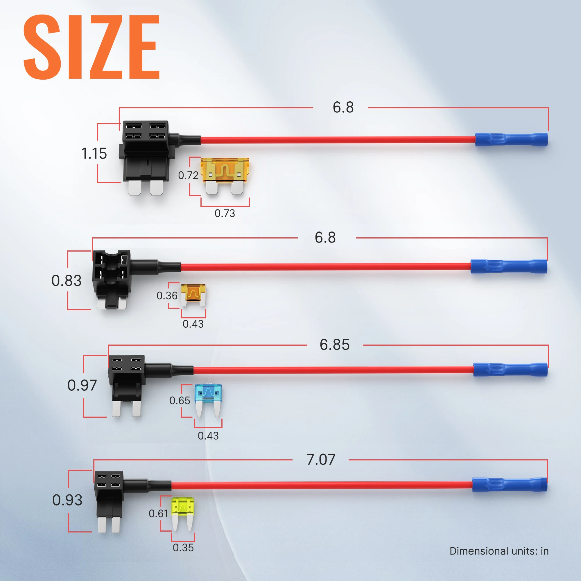 16PCS Low Profile Mini Micro2 Fuse Taps Automotive Car Add a Circuit Fuse Kit 12V ATO ATC ATM APM Fuse Adapter Jumper Connector