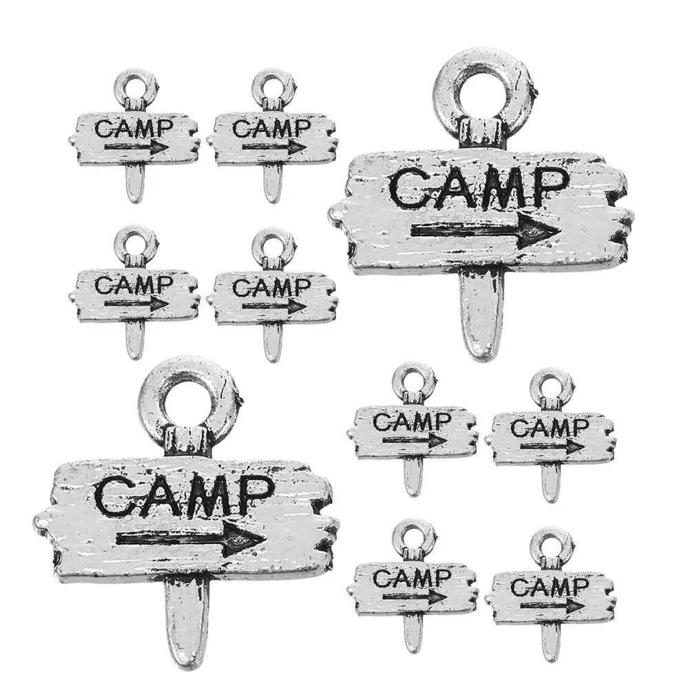 

10 Pcs Alloy Handmade Pendant Compass Charms for Bracelets Necklace Camper Earring Jewelry Camping Keychains Bulk Suite Metal