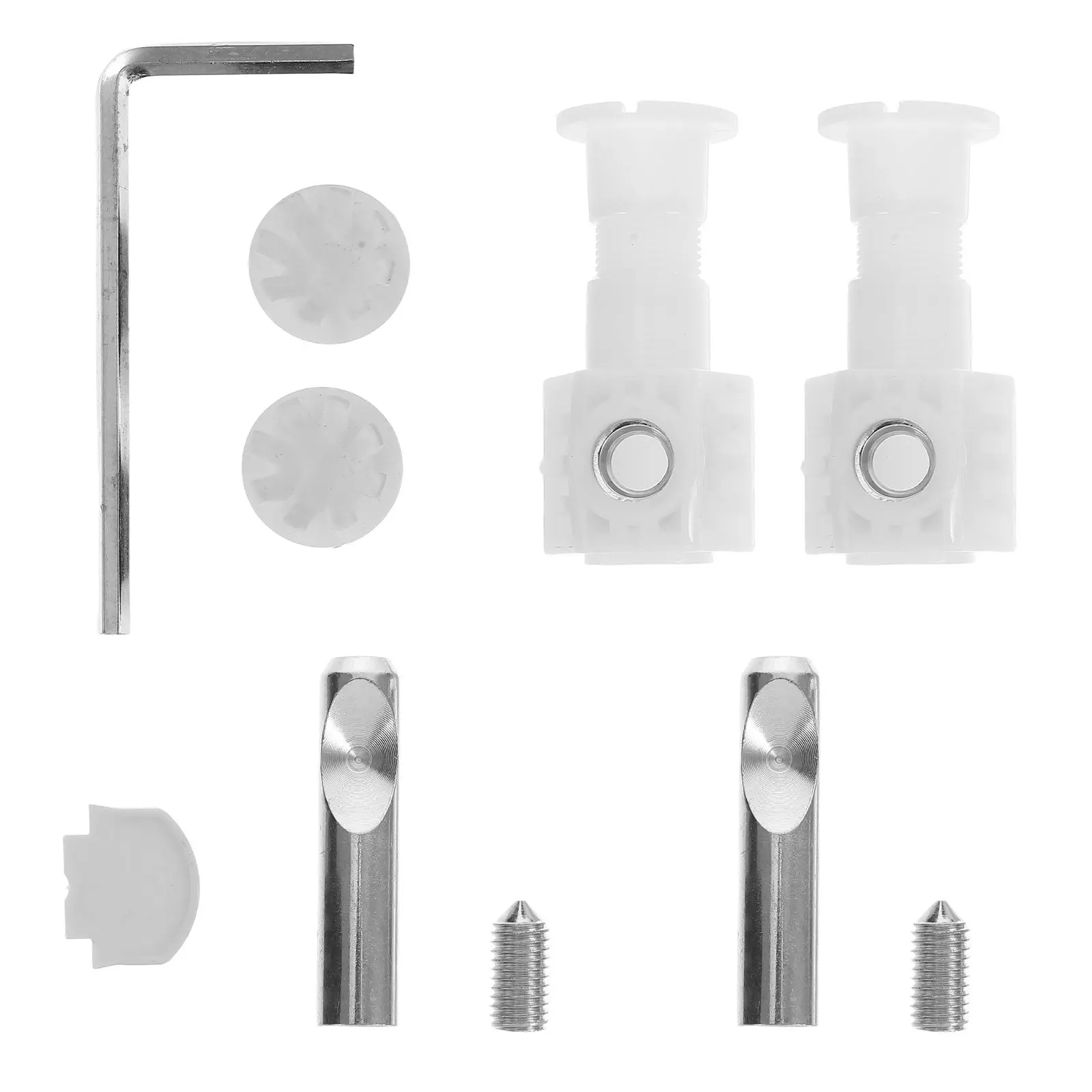 1Set Toilet Mounting Screws Nylon Locking Wall Hung Fixing Bolts Kit Black Short Wrench Easy Install Universal Toilet Seat