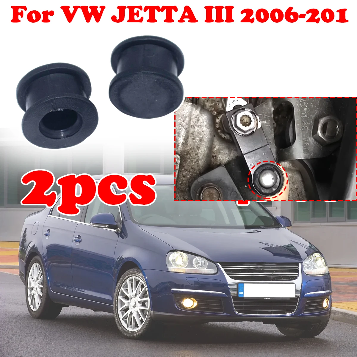 

2Pcs Automatic Gear Shifter Cable Bushing Connector Gearbox Linkage End Rubber Bush Accessories For VW JETTA III 2006 2007-2010
