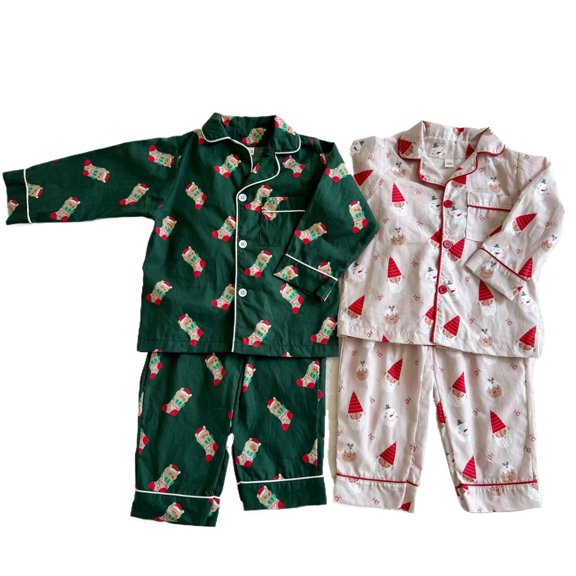 Children's Pajamas Sets Christmas Cotton 2026 New Spring Autumn Girls Boys Long Sleeved Home Suit Set Kids Clothes Girls