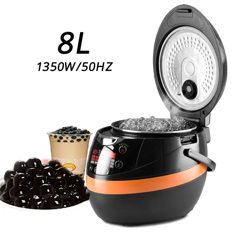 

8L Tapioca Cooker Milk Tea Shop Pearl Cooking Machine Bubble Tea Taro Ball/Sago/Red Bean Pearl Warmer Pot 1350W