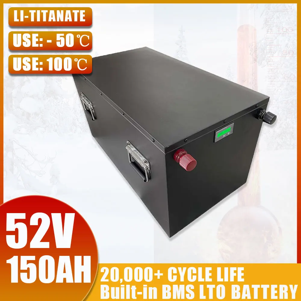 SEENRUY 52V 150Ah Lithium Titanate Battery with 150A BMS 7800W LTO For Wind Power Station Energy Storage Telecom Base