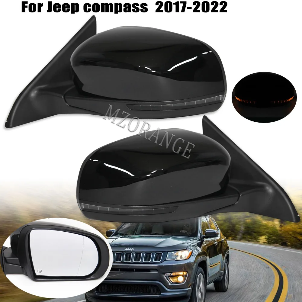 

Side Rearview Mirror For Jeep Compass 2017 2018 2019 2020 2021 Auto Electric Heating mirrors Turn signal Car Outside Assembly