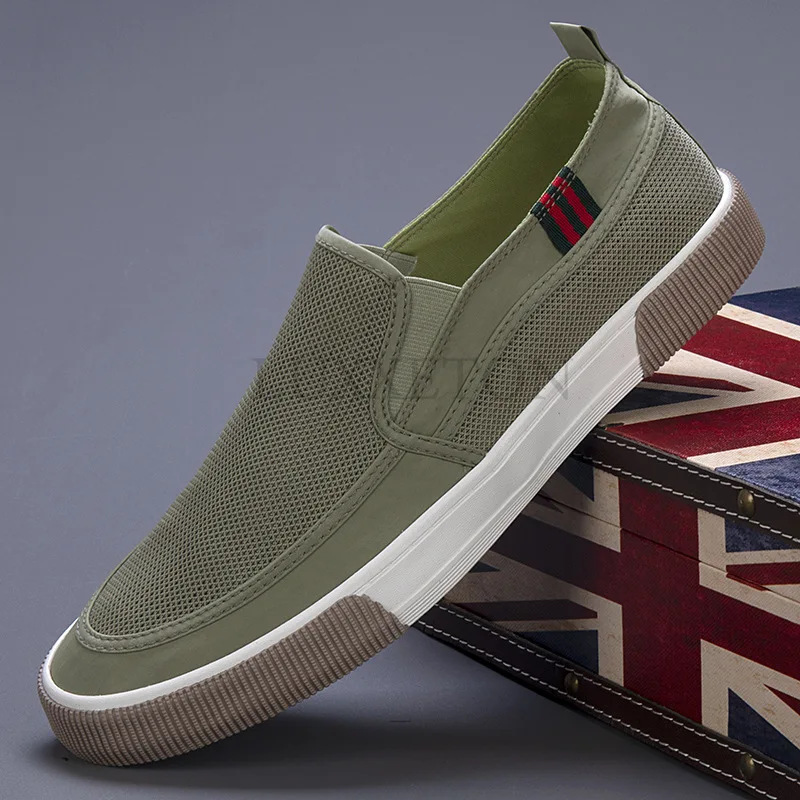 Men\'s Shoes Is Low for Summer Leisure Shoes Breathable Mesh Cloth Shoes Comfortable Flat Sandals Vulcanized Shoes