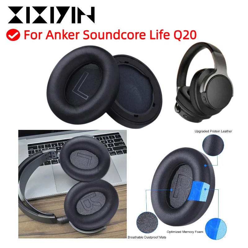 

Replacement Earpads for Anker Soundcore Life Q20 Headphones Earmuff Ear Cushion Pads XIYIN