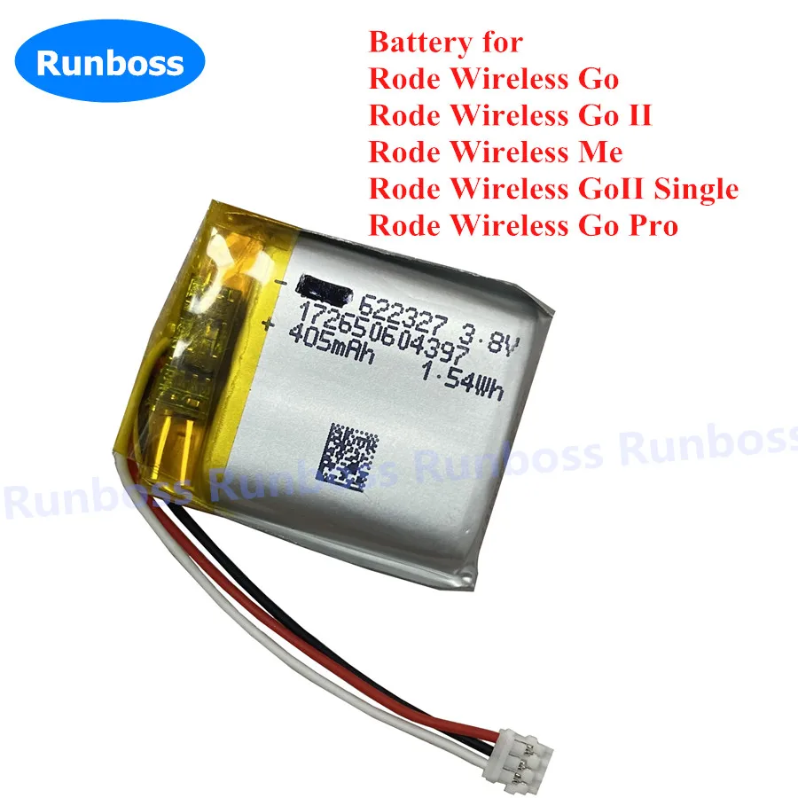 405mAh Battery For RODE Wireless Go II GO2 Microphone New Li Polymer Rechargeable Pack Replacement 3.8V