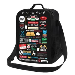 Funny TV Show Friends Collage Insulated Lunch Bags for Camping Travel Resuable Cooler Thermal Lunch Box Women Children