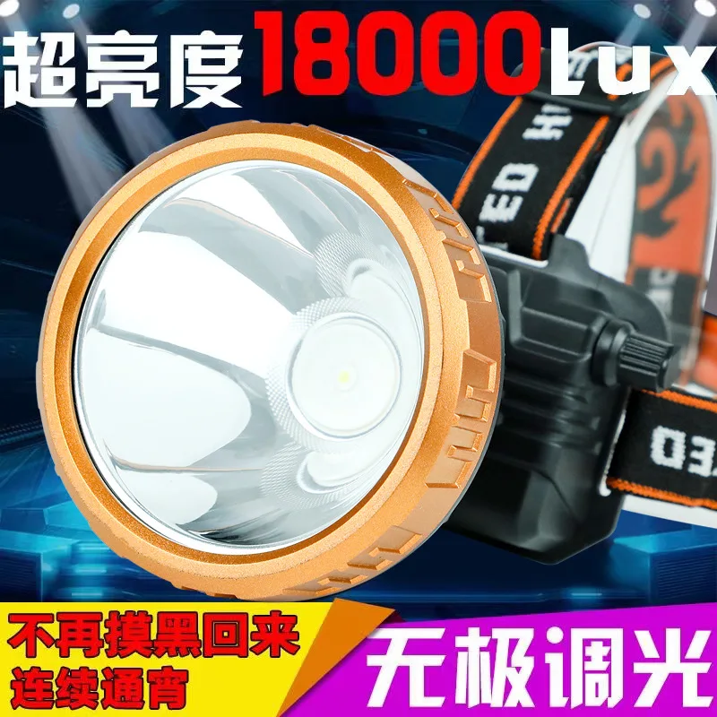 LEDHeadlight Strong Light Long-Range Rechargeable Waterproof Super Bright Head-Mounted Night Fishing Lamp Miner's Lamp Ultra-Lon