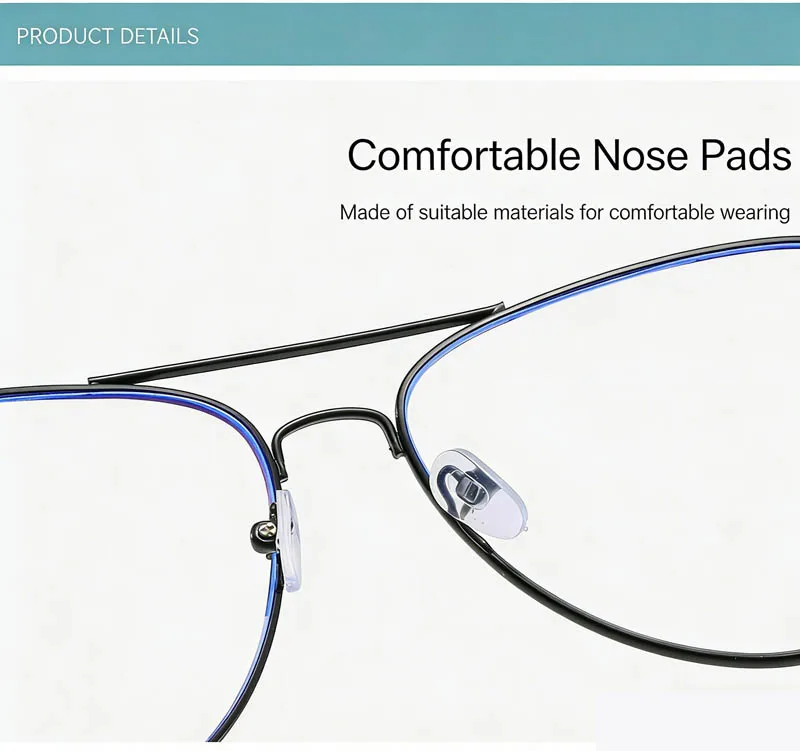 Pilot Anti-Blaulicht-Lesebrille für Männer und Frauen, Retro-Stil, Fertigbrille mit Sehstärke, Klare Gläser, Augenschutz-Lesehilfe – Detail 6