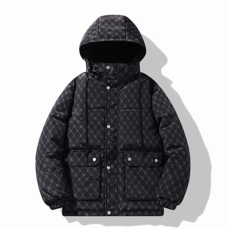 

Windproof Version of Warm Hooded Moncl Jacket Handsome Fashion Trend Korean Version of Quality Men's Winter Down Jacket Coats