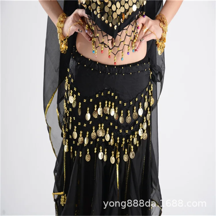 Yongda Jiayi سلسلة الخصر للرقص الشرقي 128 عملة الخصر سلسلة الكبار المبتدئين ممارسة سلسلة الخصر قلادة